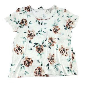 Nicole Miller | Women's Scoop Neck Tee | White | Floral | Various Sizes